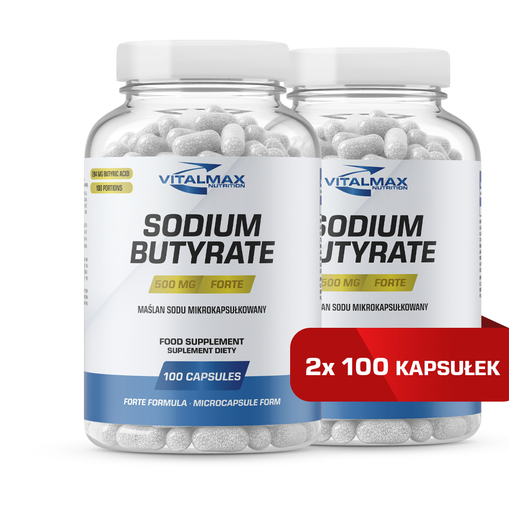Vitalmax Sodium Butyrate Forte Maślan Sodu 500mg 284mg kwasu masłowego 200 kapsułek