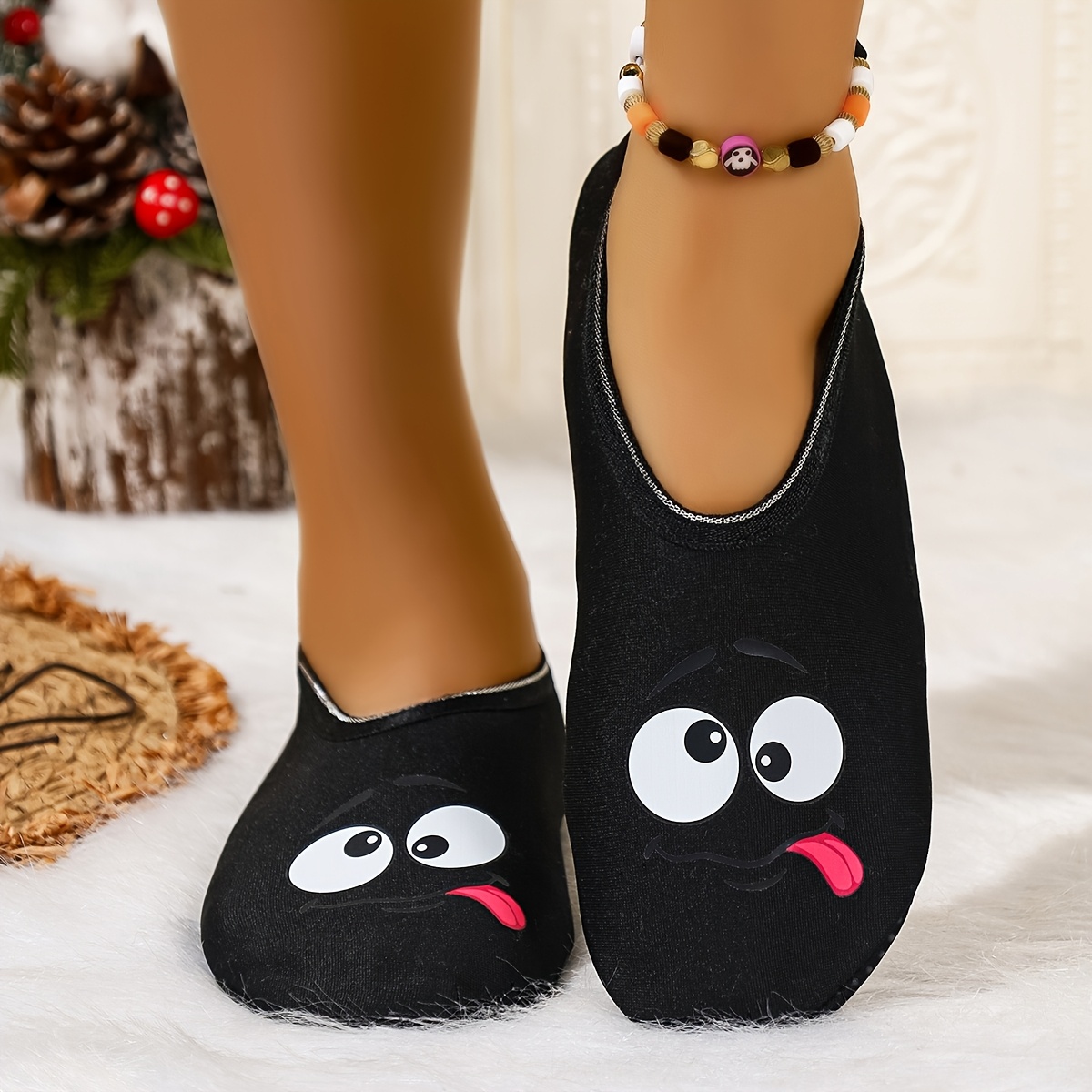 TEMU Damskie buty i skarpetki na każdą porę roku o miękkim w dotyku, chmurkowym komforcie, z uroczym nadrukiem z wywiniętym językiem, oddychające,