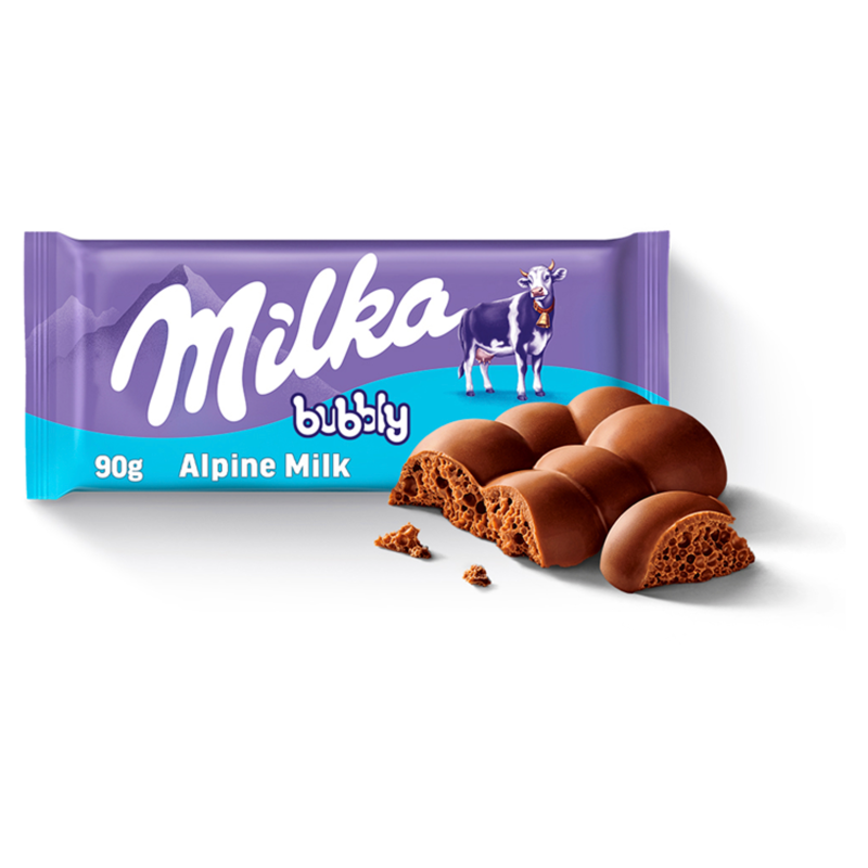 Kraft Czekolada Milka Bubbly Alpine Milk z bąbelkami 90 g