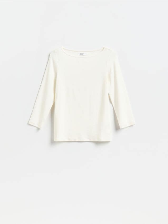Reserved - Longsleeve z modalem - biały