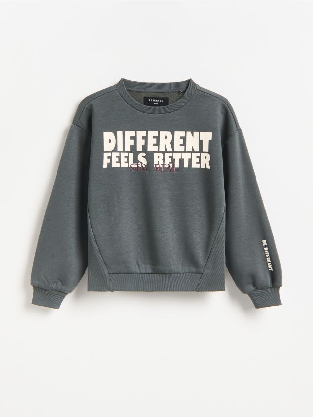 Reserved - Bluza z nadrukem - zielony
