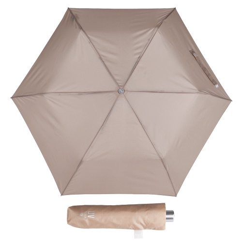 Parasol Damski Perletti Manualny Ekstra Slim UV50 beżowy Lekki do Torebki
