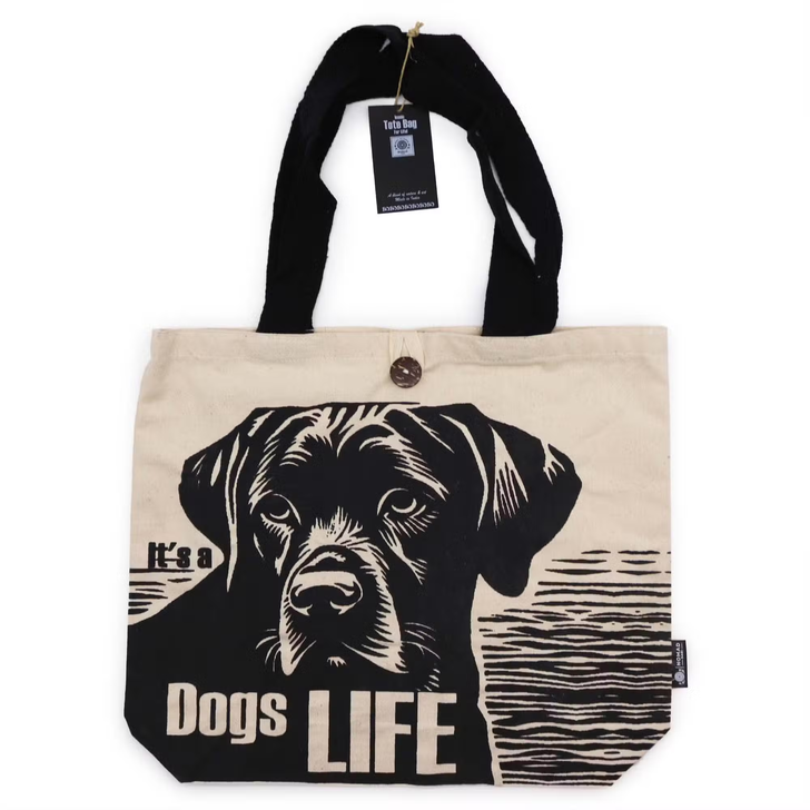 Kultowa Torba Tote Klasyczna - It's a Dogs Life - Naturalna