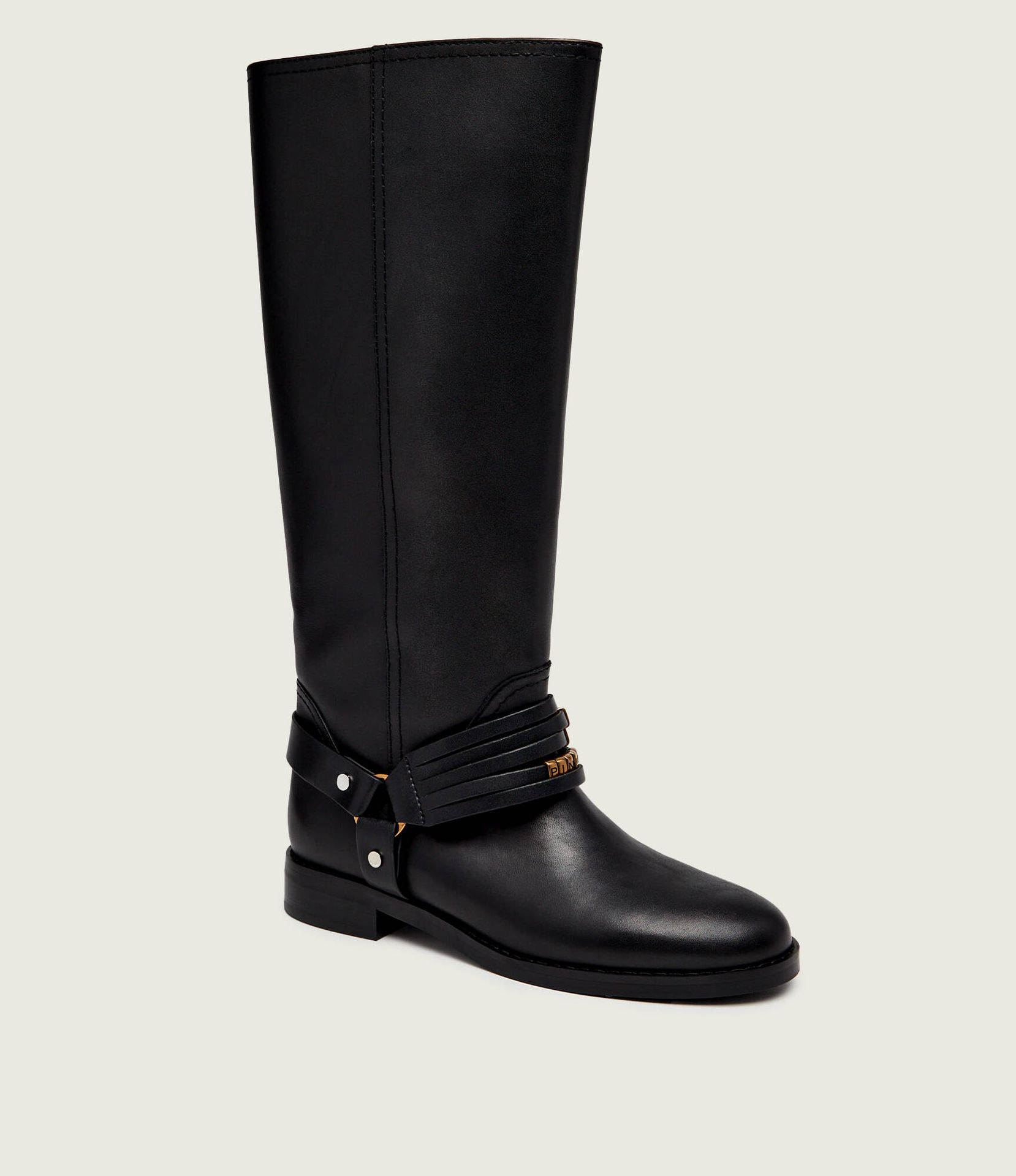 Pinko Skórzane oficerki Cheval 01