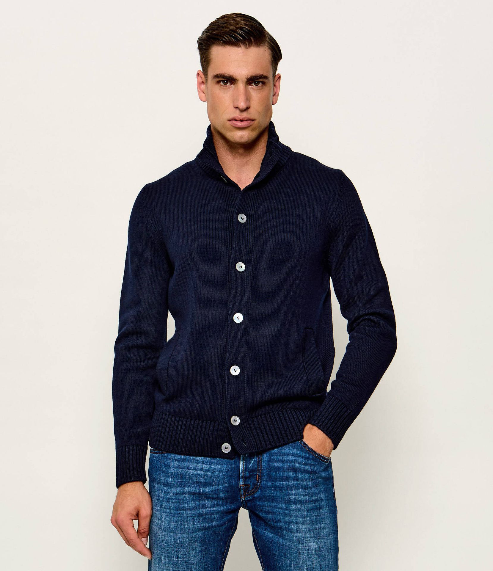 Gran Sasso Wełniany kardigan Corean Regular Fit