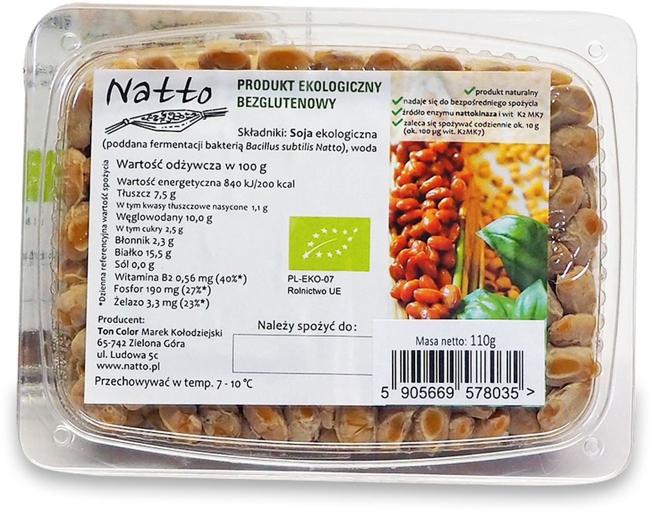 NATTO SFERMENTOWANA SOJA (NATTO) BIO 110 g - NATTO