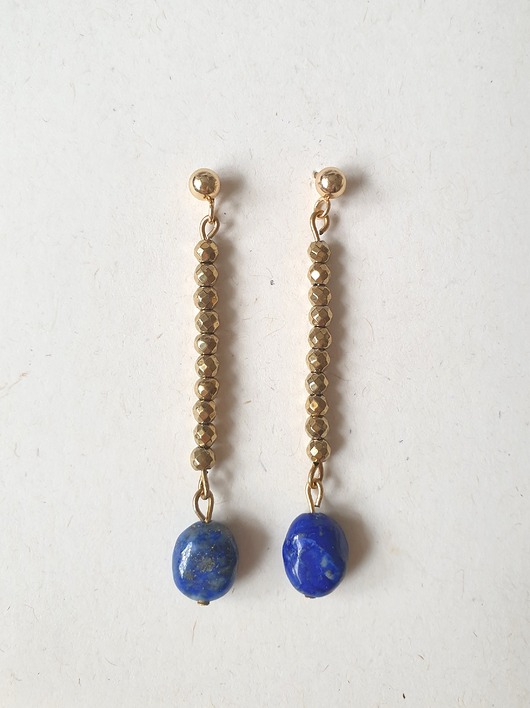 Kolczyki ROOTS lapis lazuli, hematyt