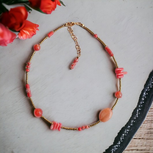 Naszyjnik ORANGE : choker : summer collection : POMARAŃCZOWY NASZYJNIK