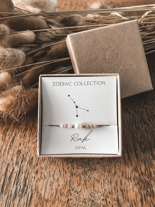 Bransoletka znak zodiaku Rak opal