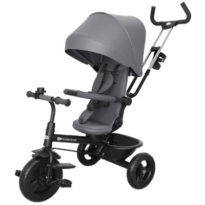 Trójkołowiec KINDERKRAFT Aston 2 Plus Siedzisko 360° Szary