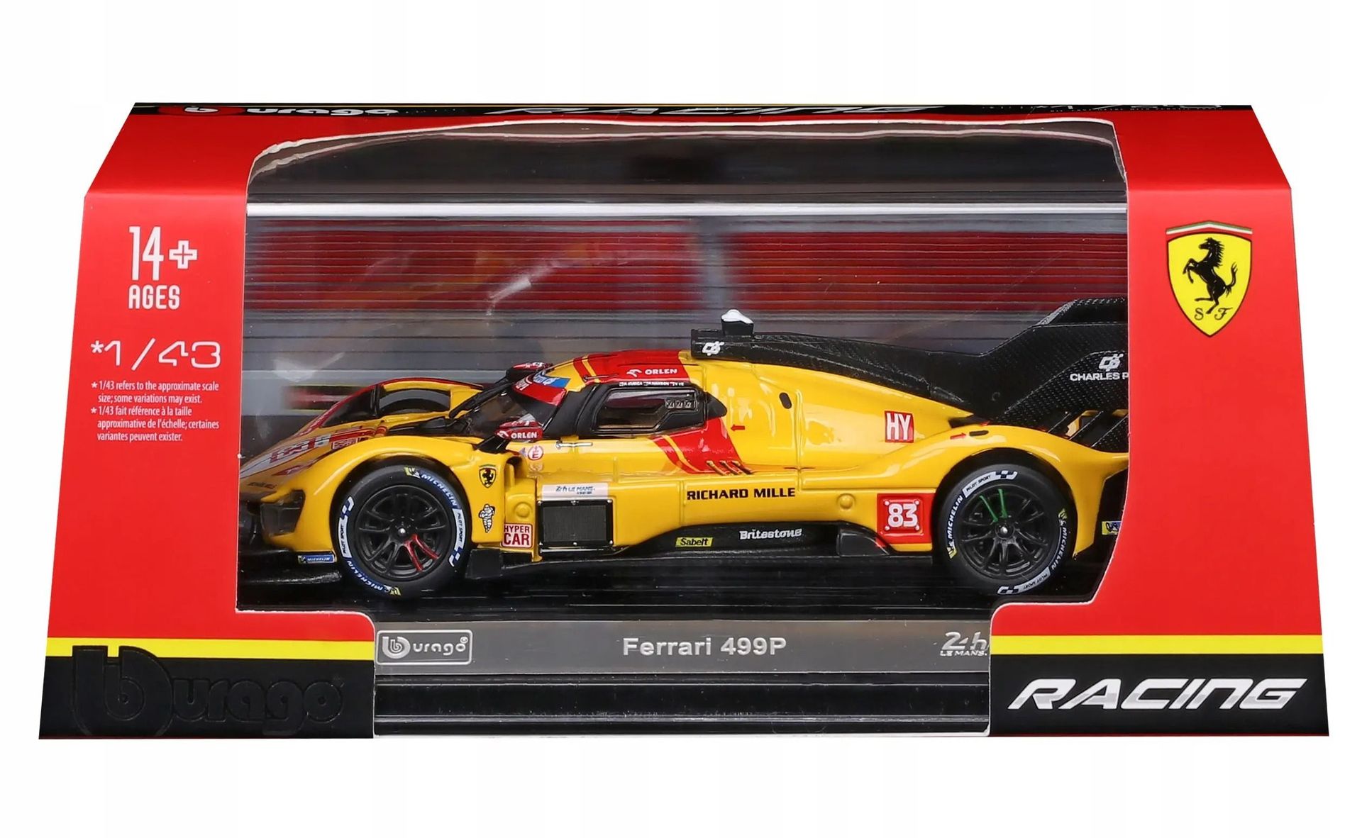 Bburago 143 ferrari racing 499p 24h le mans hypercar 2025 18-36321 - model lub pojazd