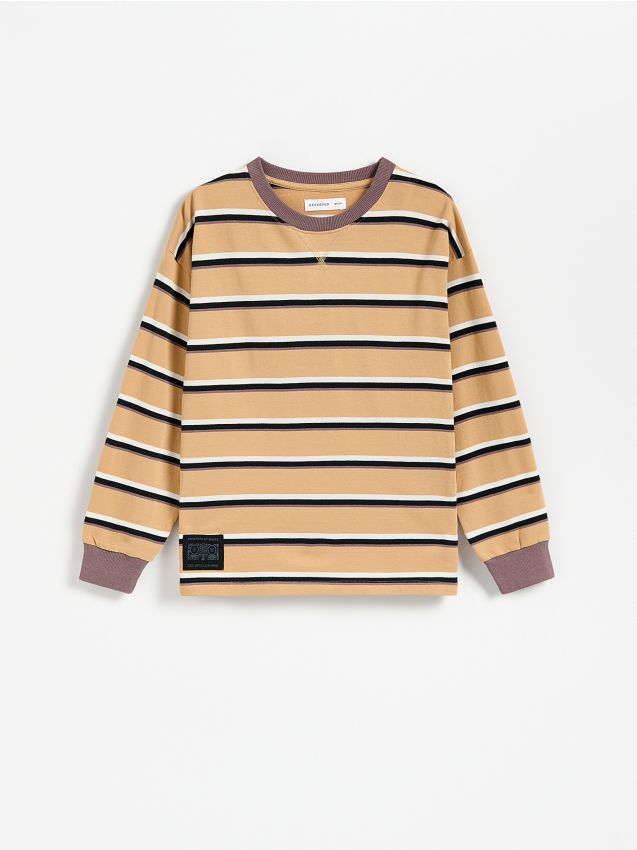 Reserved - Longsleeve w paski - miedziany