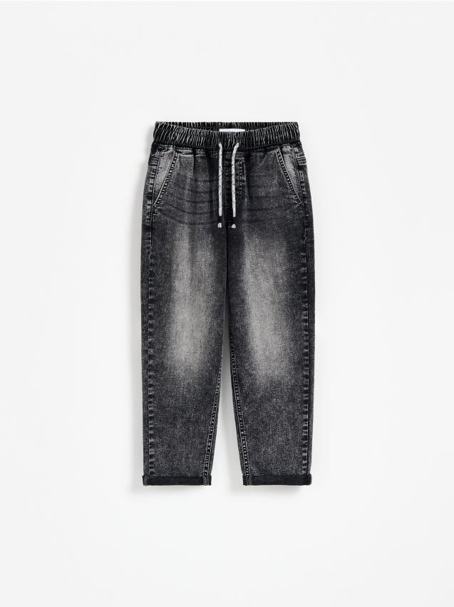 Reserved - Jeansy carrot fit - szary