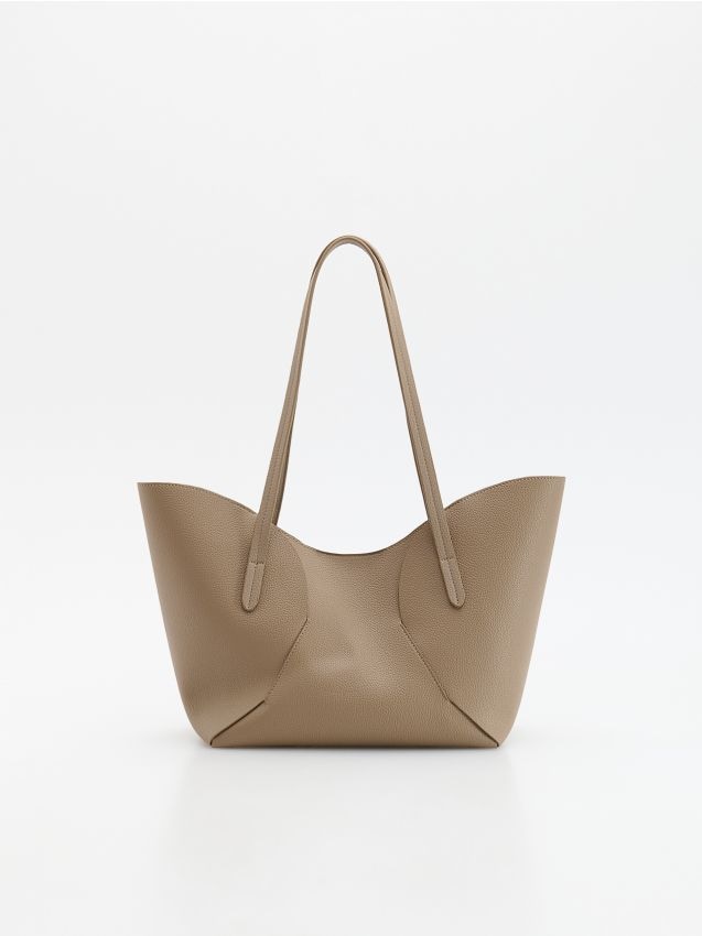 Reserved - Torebka shopper - ciemnobrązowy