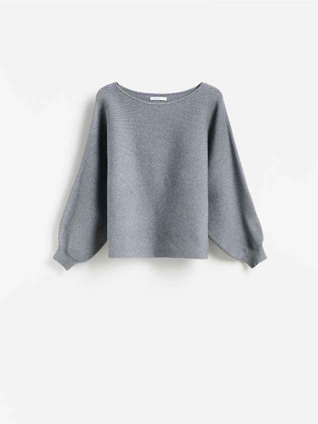 Reserved - Sweter z bawełną - szary