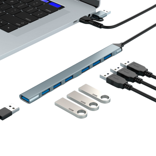Hub 7x USB 3.2 5Gb/s USB-A USB-C rozdzielacz do laptopa SLIM