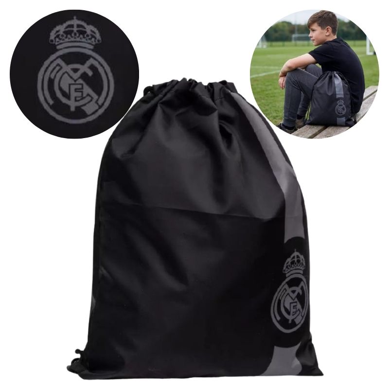Worek Na Buty Sportowy Szkolny Na Sznurkach Real Madryt Black