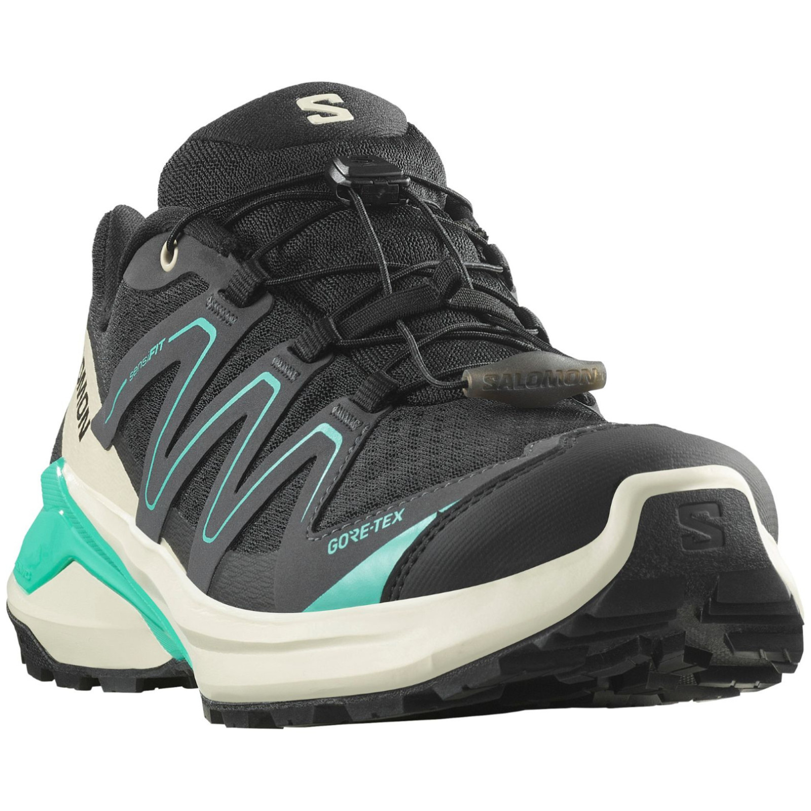 Damskie buty turystyczne Salomon Examotion Gore-Tex Rozmiar butów (UE): 38 2/3 / Kolor: czarny/beżowy