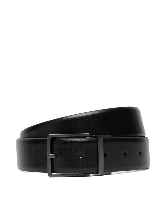 Calvin Klein Pasek Square Buckle Smooth Adj LV04D7147G Czarny
