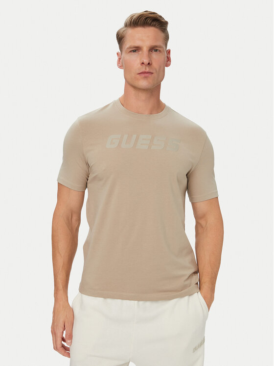 Guess T-Shirt Z6YI26 K5090 Beżowy Regular Fit