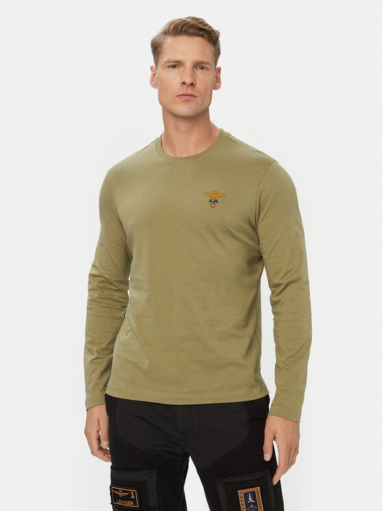Aeronautica Militare Longsleeve 262TS2390UJ00372 Zielony Regular Fit