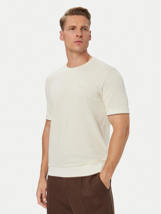 Guess T-Shirt Z6YI23 K5025 Kremowy Regular Fit