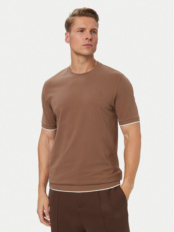Guess T-Shirt Z6YI23 K5025 Brązowy Regular Fit