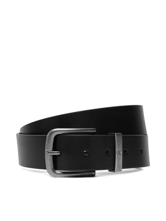 Calvin Klein Pasek Seasonal Logo Tumbled 35Mm Fixed LV04D7128G Czarny