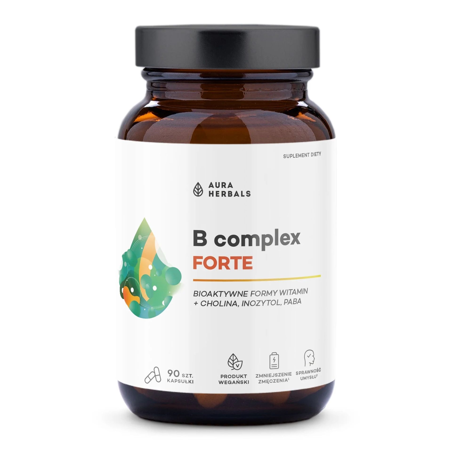 Aura Herbals Witamina B Complex Forte Suplement Diety 90 Kapsułek