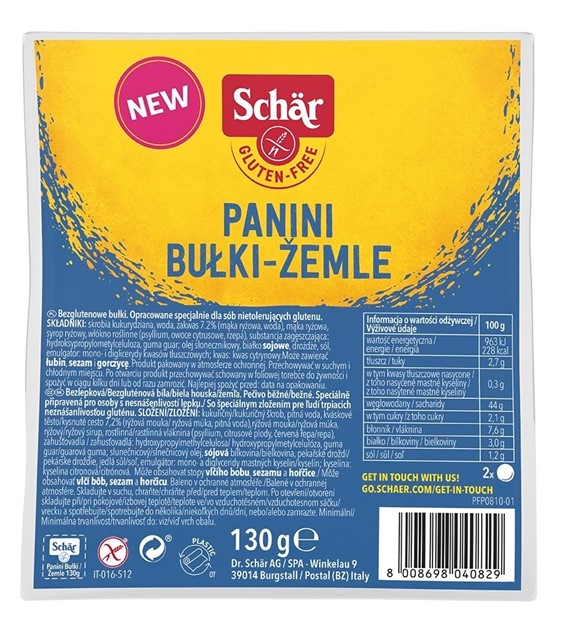 Bułki Panini bezglutenowe (2x65g) 130 g Schar