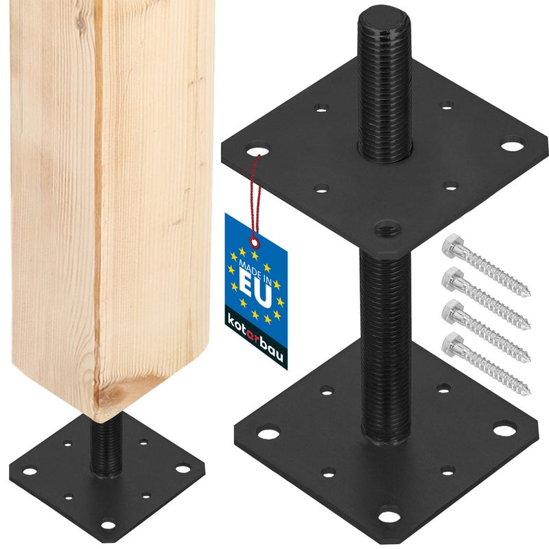 PODSTAWA SŁUPA REGULOWANA KOTWA WSPORNIK PRĘT M24 STOPKA 160X252MM ANTRACYT KOTARBAU