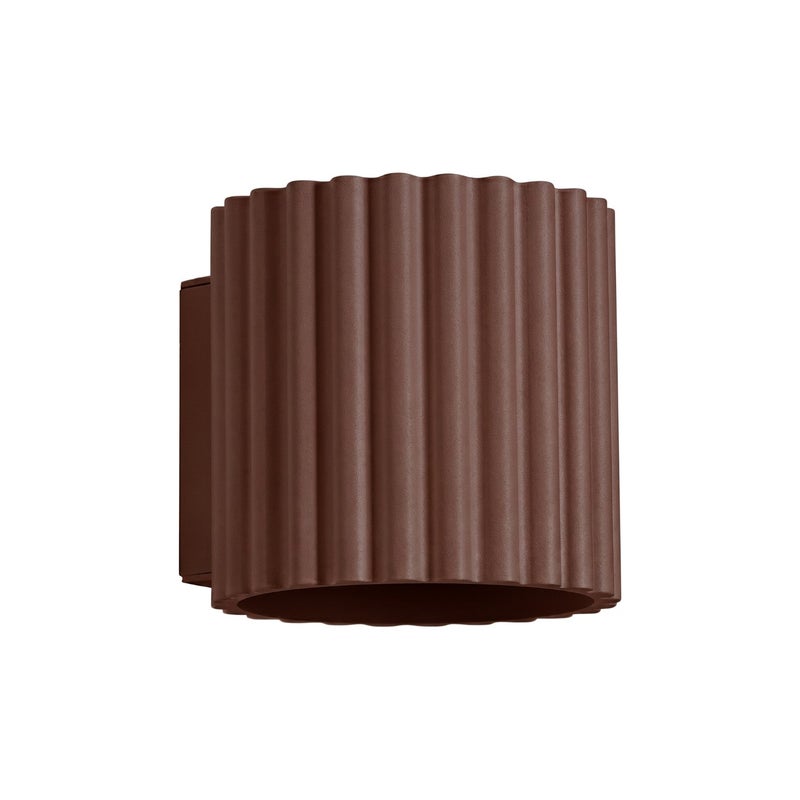 Kinkiet ścienny nowoczesny brązowy ryflowany góra dół 1xG9 8W AURA Sollux Lighting