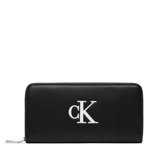 Portfel Calvin Klein Bold Ck Long Zip Around LV04F1077G Czarny