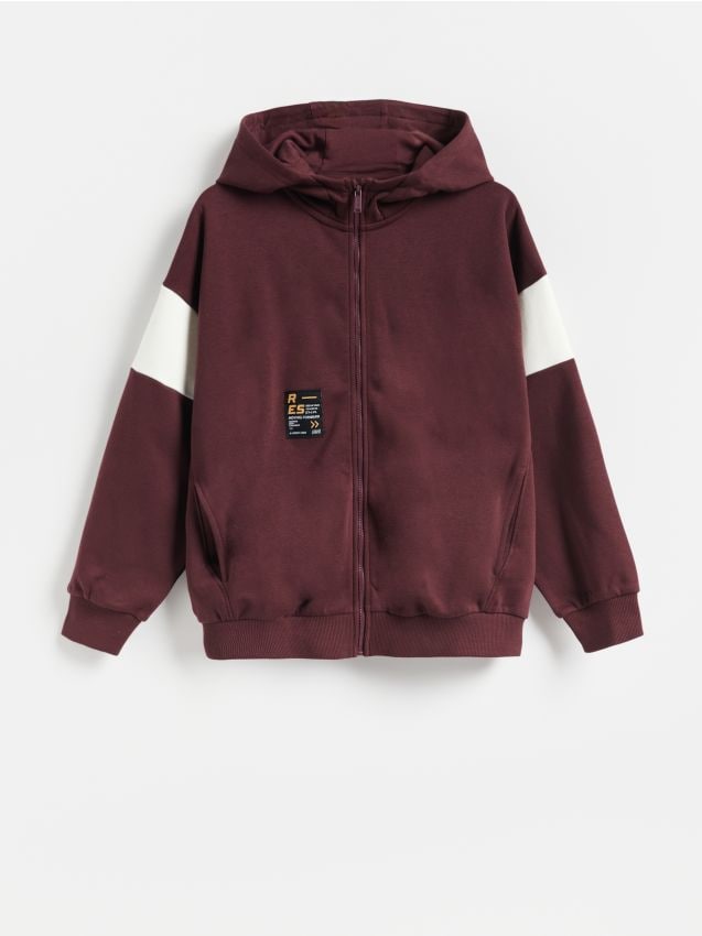 Reserved - Bluza oversize z kapturem - fioletowy