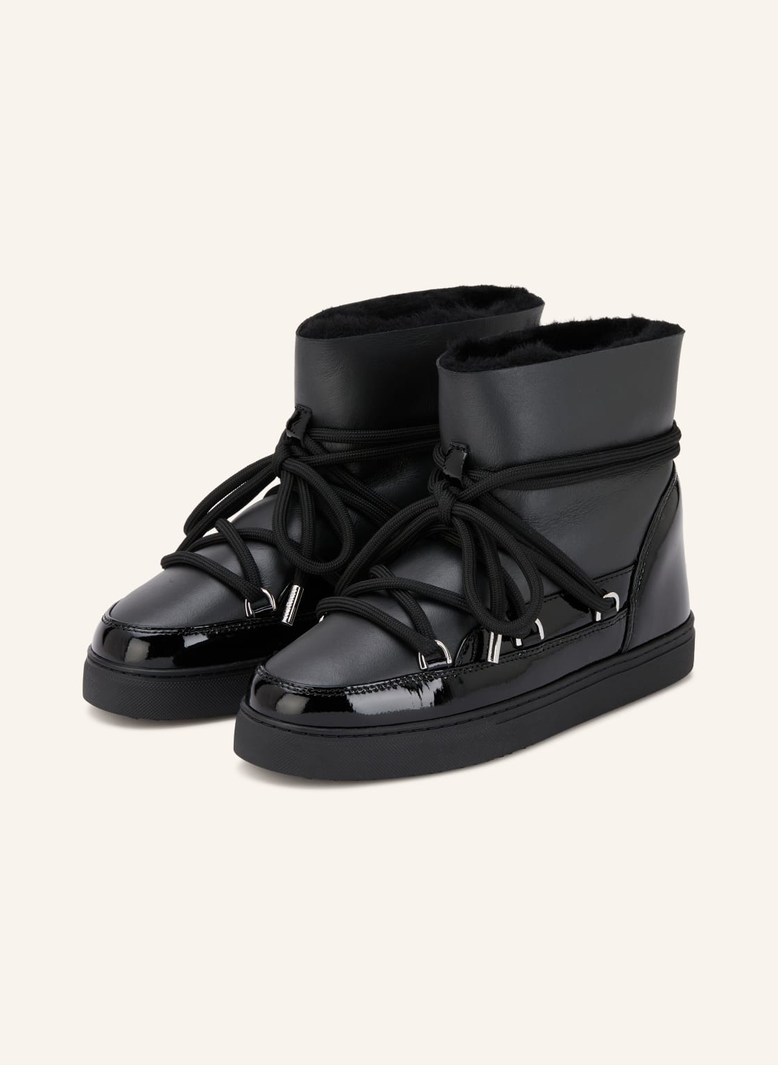 Inuikii Lakierowane Botki Glossy schwarz