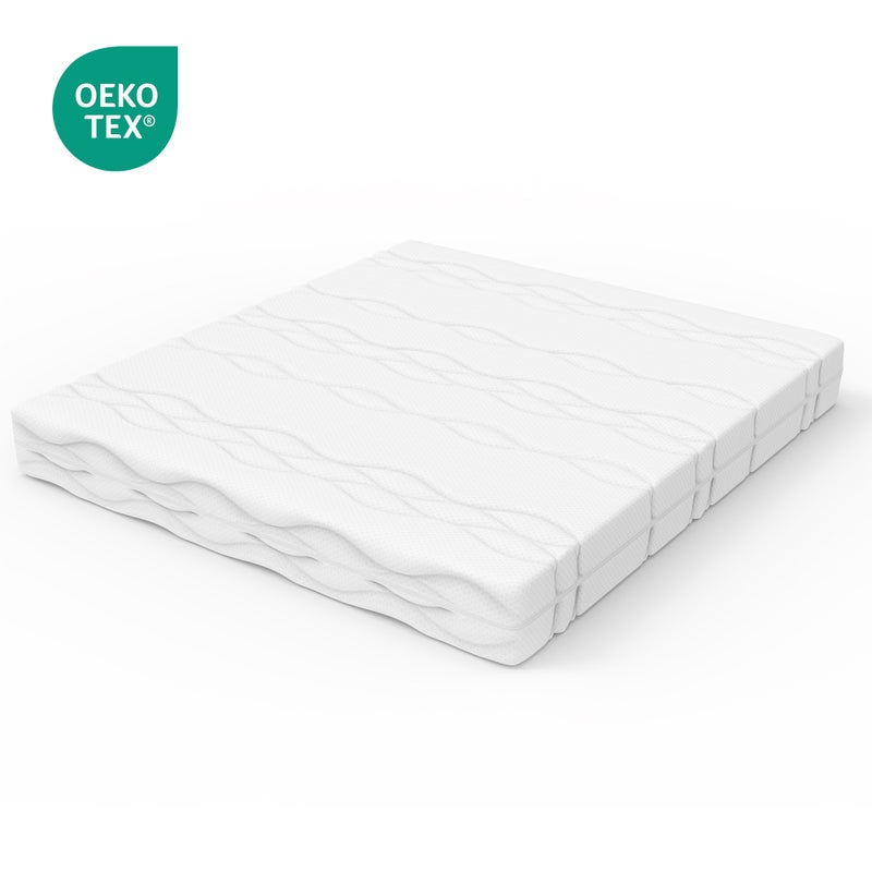 Materac 90x200 cm z sprężynami kieszonkowymi, stopień twardości H3, certyfikowany Öko-Tex, ergonomiczny 7 stref, grubość 20 cm