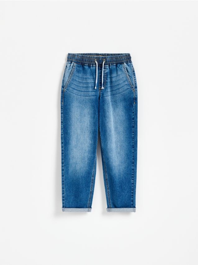 Reserved - Jeansy carrot fit - niebieski