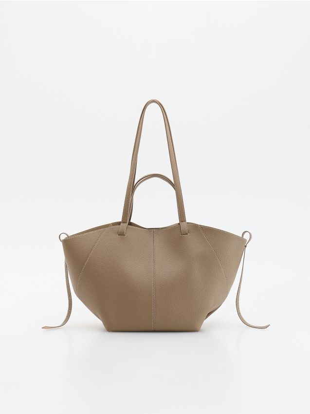 Reserved - Torebka shopper - beżowy