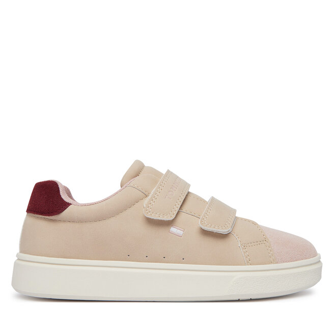 Sneakersy Tommy Hilfiger Low Cut Velcro Sneaker T1A9-35062-0315 S Beżowy jasny
