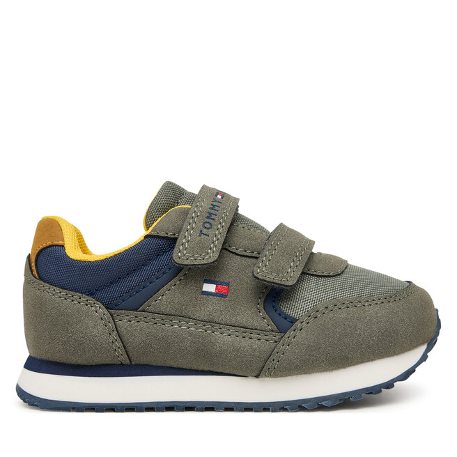 Sneakersy Tommy Hilfiger Low Cut Velcro Sneaker T1X9-35253-1960 M Zielony