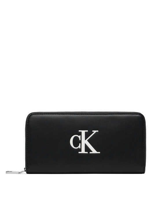 Calvin Klein Portfel Bold Ck Long Zip Around LV04F1077G Czarny