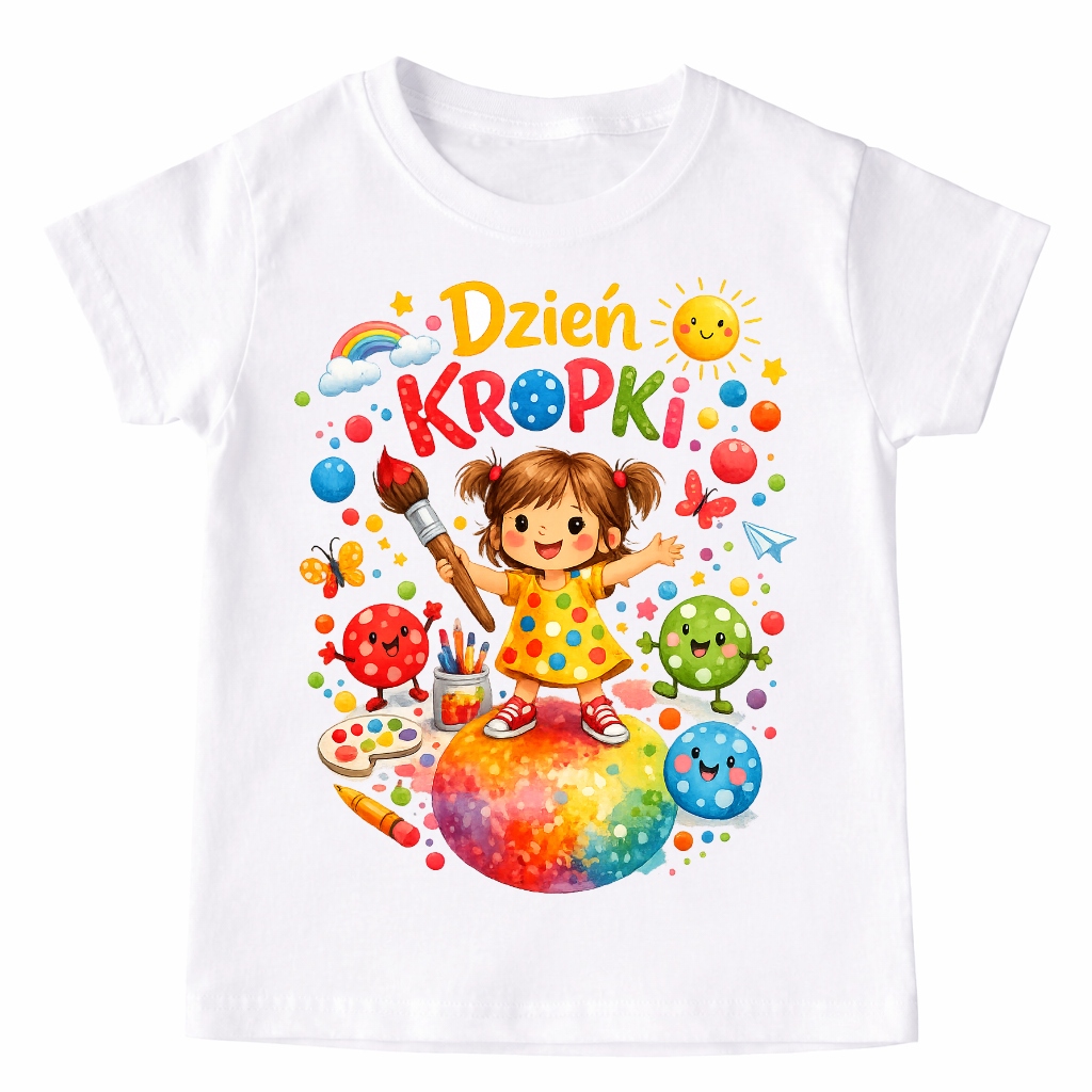 Koszulka na DZIEŃ KROPKI dla dziecka - wzór kropka3