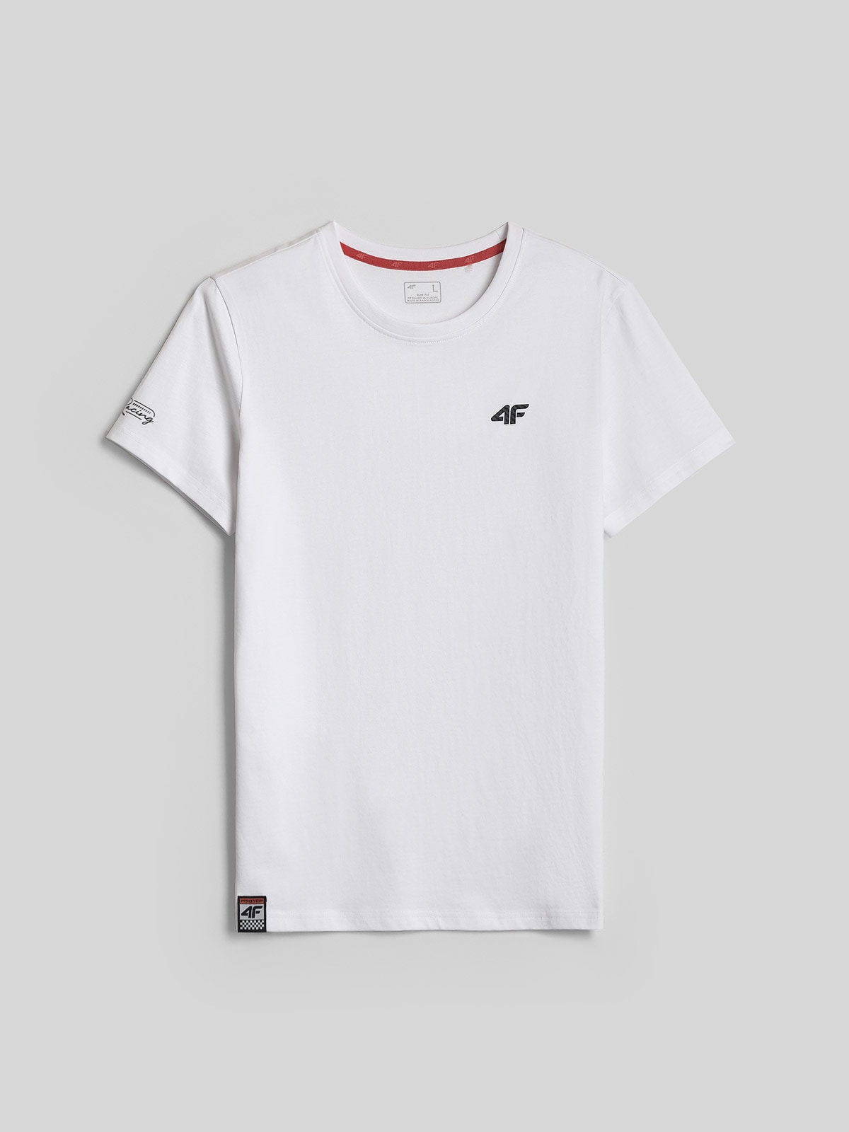 4F T-shirt regular z nadrukiem męski - biały M
