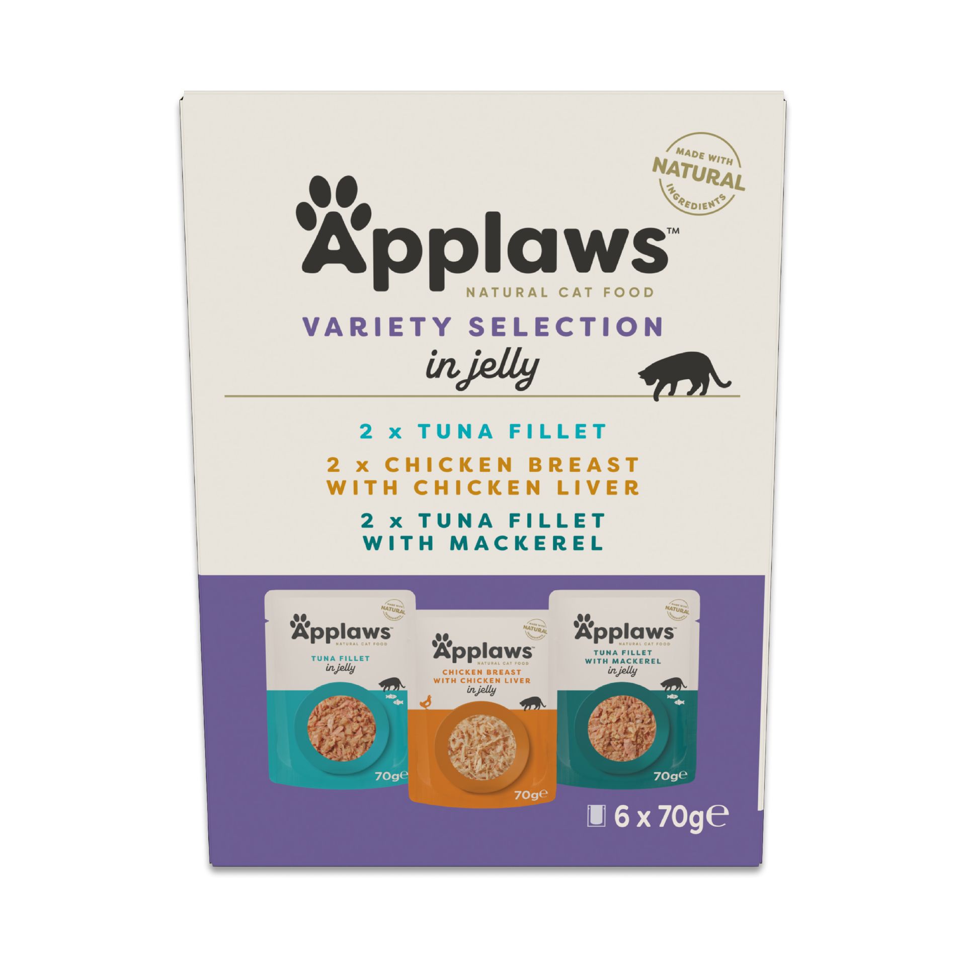APPLAWS Cat Mix 6x70g Multipak degustacyjny mix smaków w saszetce w galaretce dla kota