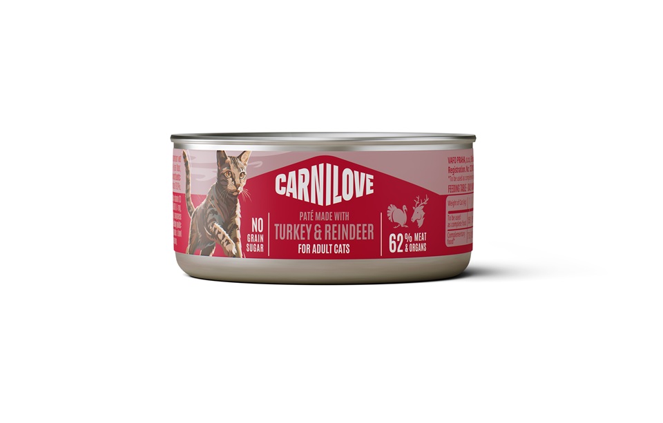 CARNILOVE Cat Can Paté Turkey and Reindeer 100 g z indykiem i reniferem, pasztet dla kotów