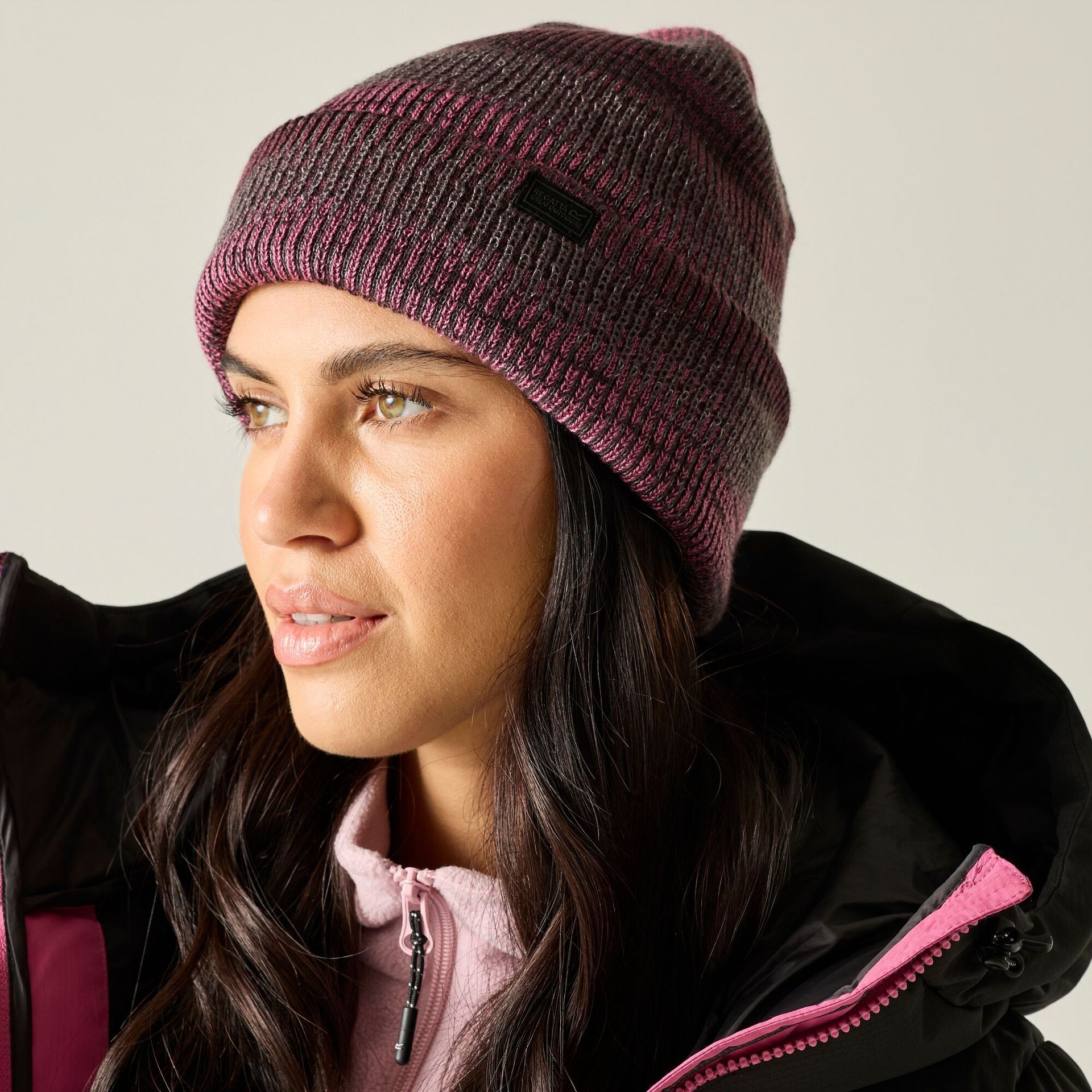 Regatta Czapka unisex beanie Ribbed Knit odblaskowa Fioletowy