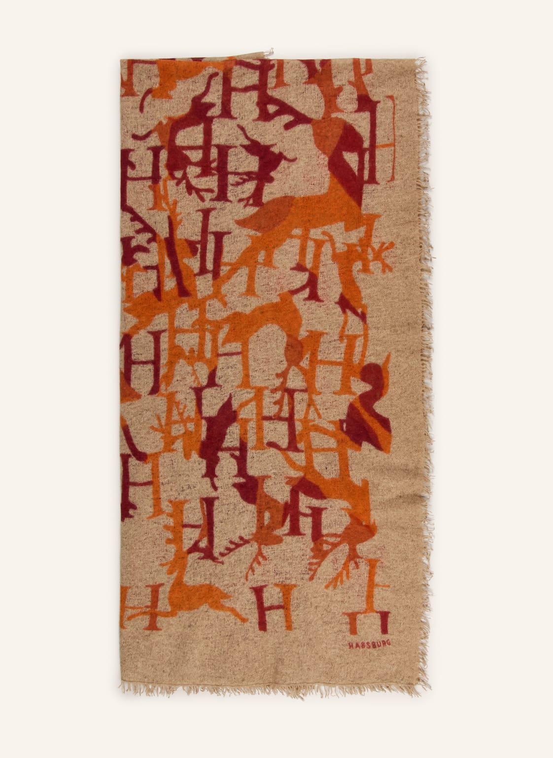 Habsburg Szalik Z Kaszmiru Hirsch beige
