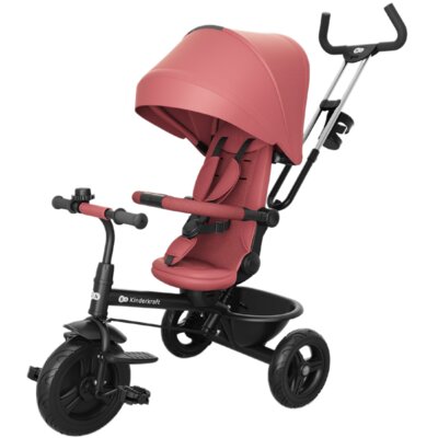 Trójkołowiec KINDERKRAFT Aston 2 Plus Siedzisko 360° Różowy