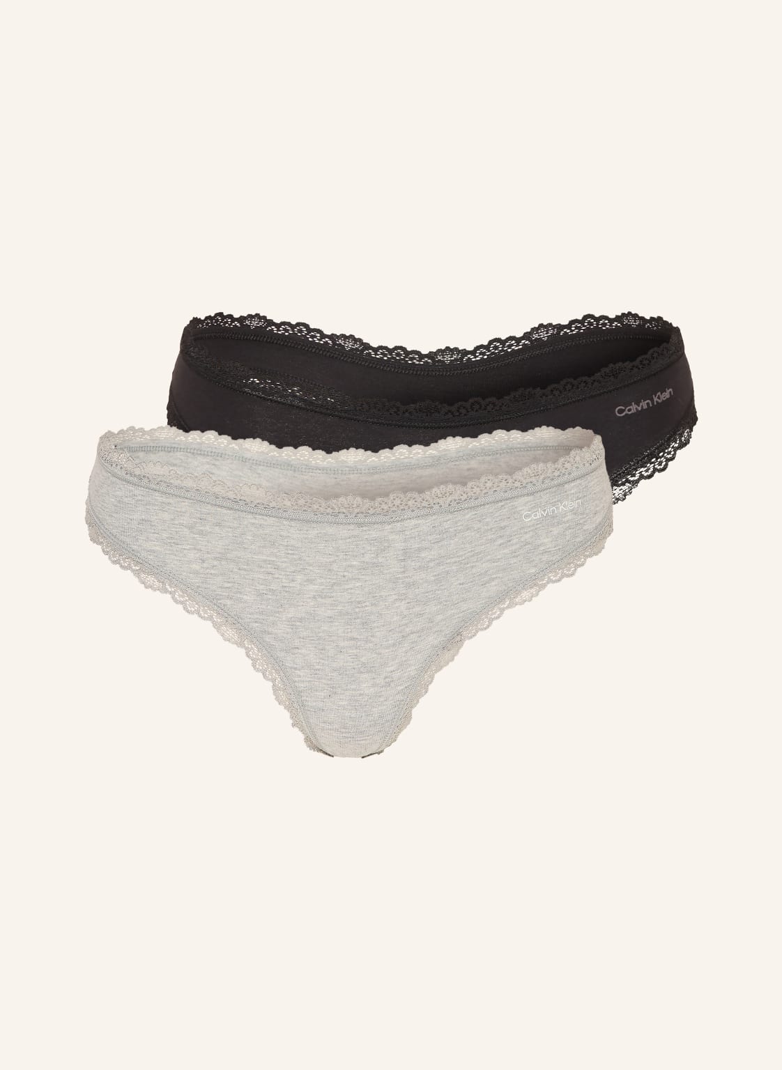 Calvin Klein Zestaw 2 Sztuk Stringów Cotton Stretch grau