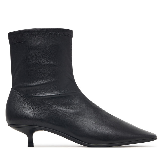 Botki Calvin Klein Round Kitt Heel Ankle Boot Nappa HW0HW03169 Czarny